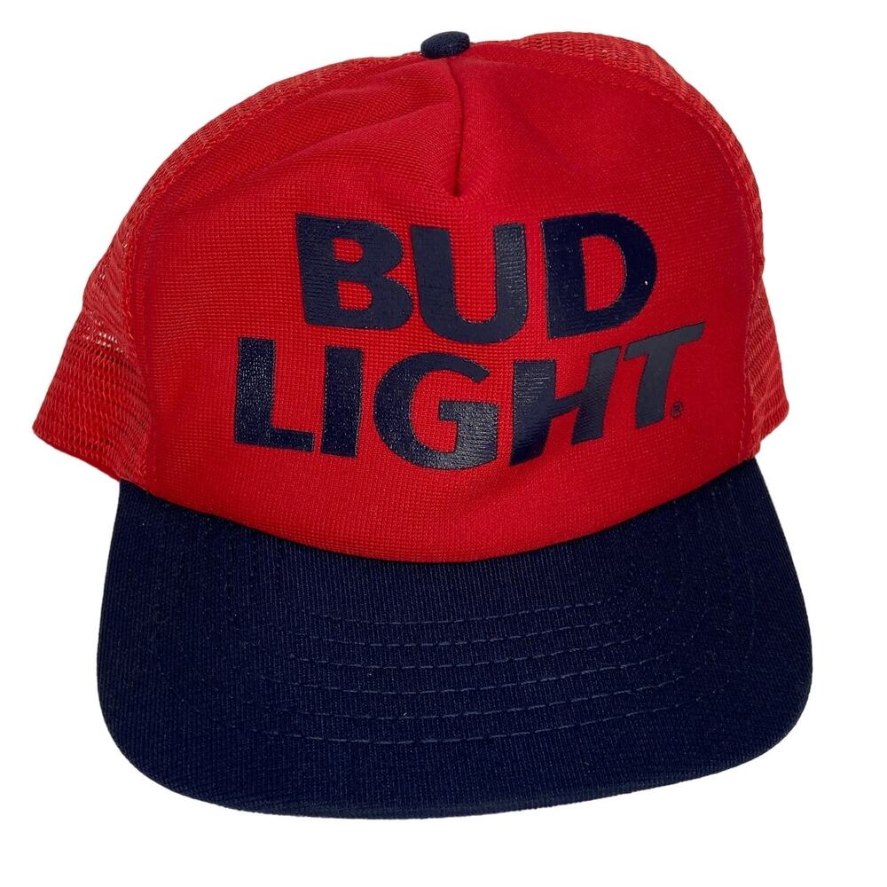 Vintage Bud Light Mesh Snapback Trucker Hat Made in USA